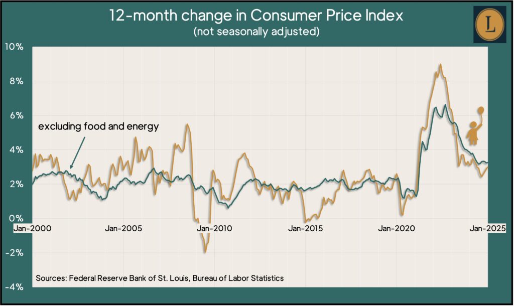 Landaas investments graphic showing inflation based on the consumer price index since 2000.